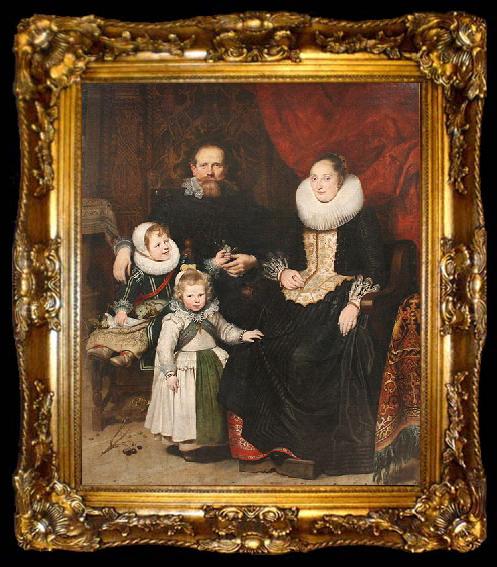 framed  Cornelis de Vos Zelfportret van de kunstenaar en zijn familie, ta009-2